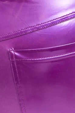 Purple Faux Leather Pants High Button Waist Wide Leg 11 Purple Faux Leather Pants High Button Waist Wide Leg -You And All Fashion Store cbt31910k 36ab purple 6