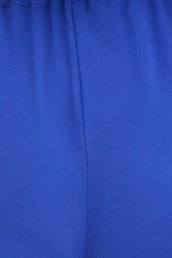 Blue Wideleg Pants Seam Front Elastic Waist Crepe -You And All Fashion Store cbt31916 36a cobalt 6