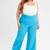 Blue Wideleg Pants High Waist