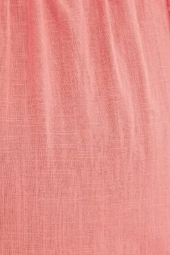 Pink Wideleg Pants Cotton Elastic Waist Relaxed Fit -You And All Fashion Store cbt32025 33ab rose 6