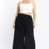 Black Pleat Wide Leg Pants