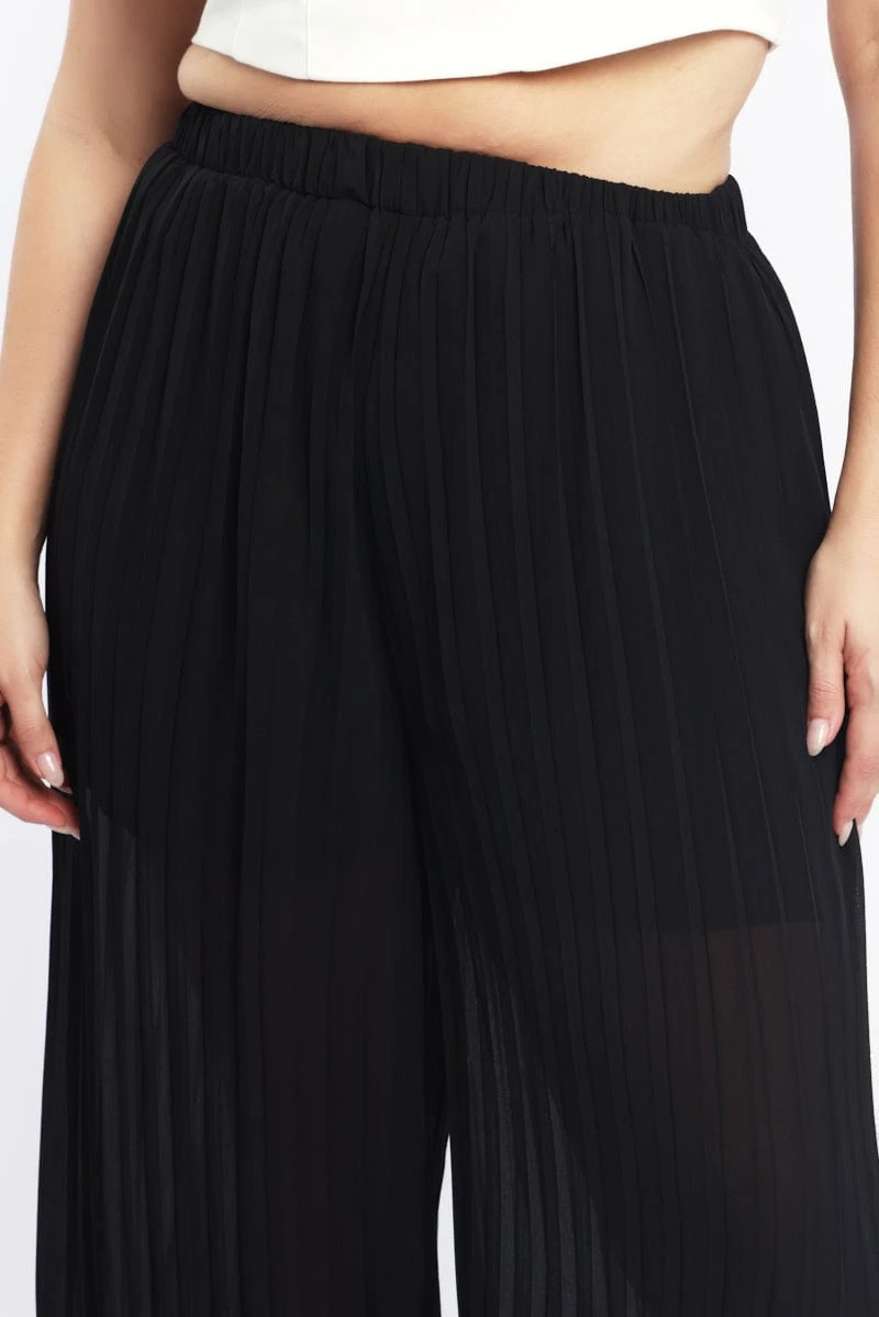 Black Pleat Wide Leg Pants 5 Black Pleat Wide Leg Pants - Image 5