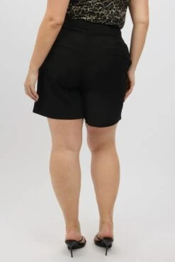 Black Tailored Longline Shorts -You And All Fashion Store cbt32487 10ab black 5