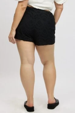 Black Eyelet Lace Drawstring Shorts -You And All Fashion Store cbt32491x 35ab black 5