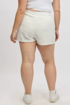 Grey Newport Embroidered Terry Track Shorts -You And All Fashion Store cbt32541s 84a grey marle 5