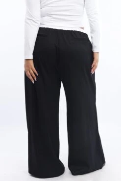 Black Contrast Waistband Wide Leg Pants -You And All Fashion Store cbt32542 125ab black 4
