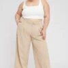 Beige Wide Leg Pants Tailored