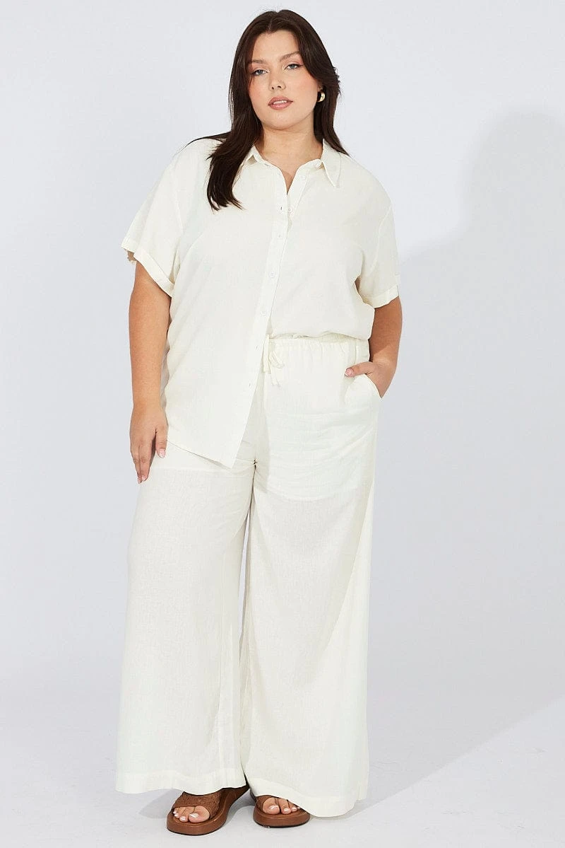 White Wide Leg Pants High Rise 1 White Wide Leg Pants High Rise