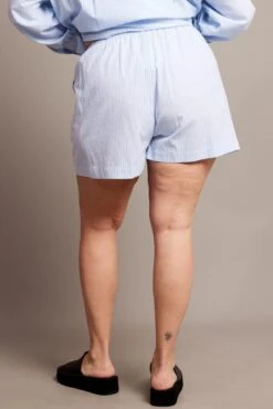 Blue Stripe Shorts Elasticated Waist -You And All Fashion Store cbt3630ax 47pb stripe 5