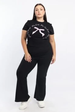 Black Flare Ponte Pants