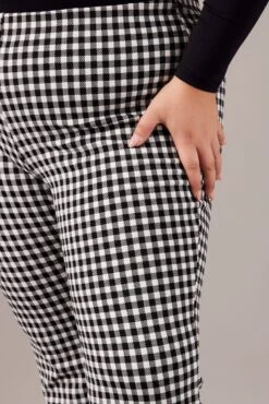 Black Check Flare Leg Pants High Rise -You And All Fashion Store cbt3695a 110pb check 6