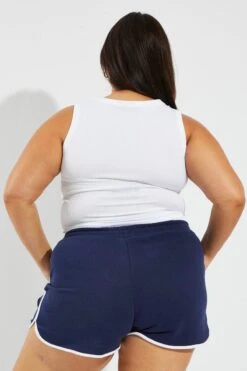 Blue Track Shorts High Rise -You And All Fashion Store cbt3763 84pb navy 5