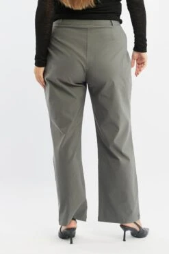 Grey Slim Leg Pants High Rise -You And All Fashion Store cbt3854 34pb grey 4