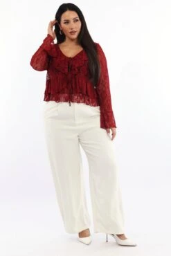 Beige High Rise Wide Leg Tailored Pants -You And All Fashion Store cbt3916c 47ab sand 3