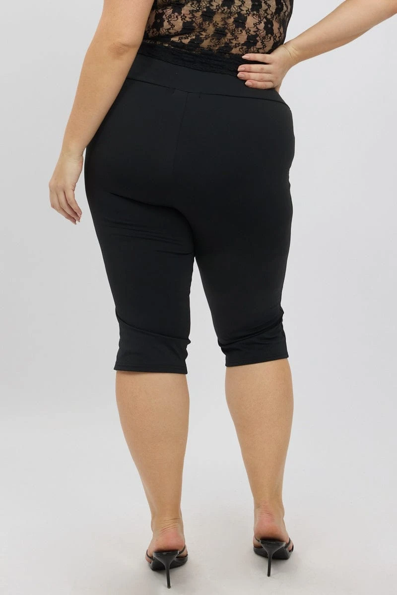 Black Stretch Capri Leggings 5 Black Stretch Capri Leggings - Image 5