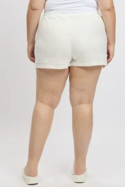 White Embroidered Drawstring Elastic Waist Shorts -You And All Fashion Store cbt4014ax 47ab white 5