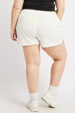 Grey Curve Hem Athletic Embroidered Track Shorts 10 Grey Curve Hem Athletic Embroidered Track Shorts -You And All Fashion Store cbt4073 84a grey marle 5