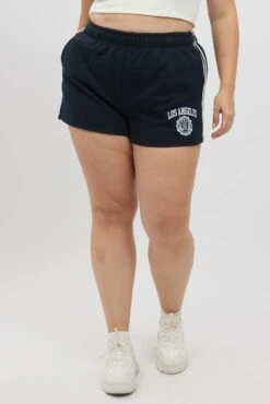Blue LA Embroidered Active Track Shorts -You And All Fashion Store cbt4099a 84a navy 3