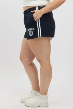 Blue LA Embroidered Active Track Shorts -You And All Fashion Store cbt4099a 84a navy 4