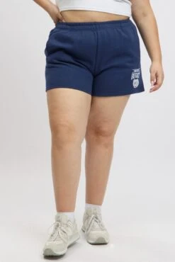 Blue University Embroidered Track Shorts