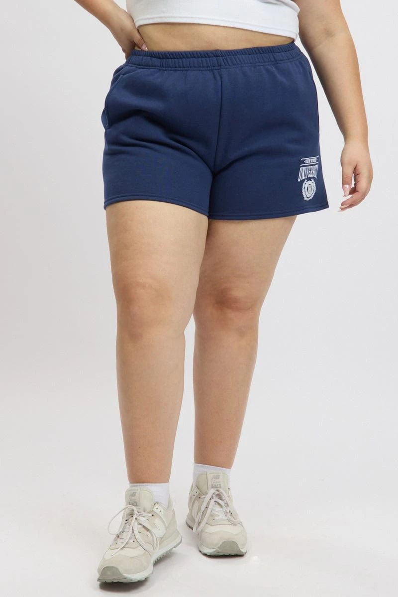 Blue University Embroidered Track Shorts 1 Blue University Embroidered Track Shorts
