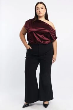 Black Slight Flared Tailored Work Pants