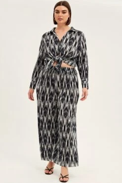 Black Print Plisse Pants Wide Leg High Rise 8 Black Print Plisse Pants Wide Leg High Rise -You And All Fashion Store cbt8224cx 36pb print 3