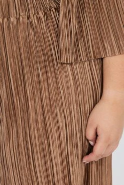 Brown Plisse Pants Wide Leg High Rise -You And All Fashion Store cbt8224gx 36pb brown 6