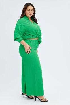 Green Wideleg Pants Crinkle Texture -You And All Fashion Store cbt8224tx 36ab green 4