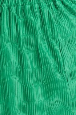 Green Plisse Pants Wide Leg High Rise -You And All Fashion Store cbt8224x 36p green 6 2