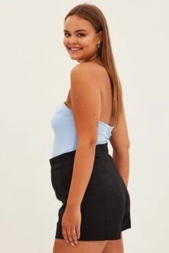 Black Mini Shorts High Rise -You And All Fashion Store cbtc2540 48pb black 4