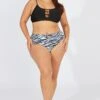 Black Animal Print Cut Out Bikini Set