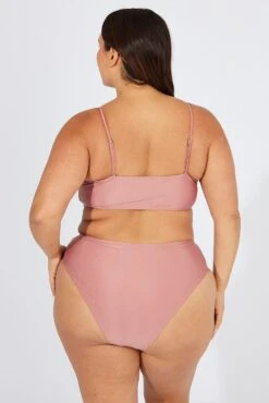 Pink Ruched Bust Bikini Set -You And All Fashion Store cbwn0065 51b pink 5