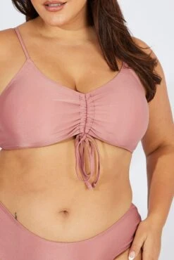 Pink Ruched Bust Bikini Set -You And All Fashion Store cbwn0065 51b pink 6