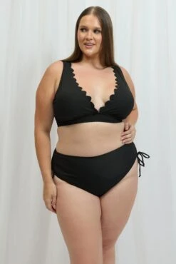 Black Scallop Edge Bikini Set -You And All Fashion Store cbwn0128 51b black 3