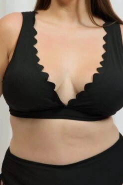 Black Scallop Edge Bikini Set -You And All Fashion Store cbwn0128 51b black 6