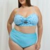 Blue Ditsy Knot Front Bikini Set