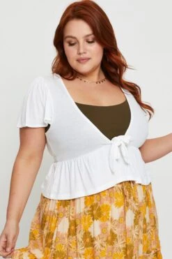 White Cardigan Short Sleeve Jersey Tie Up 7 White Cardigan Short Sleeve Jersey Tie Up -You And All Fashion Store ccs17597 81lb white 3 1