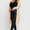 Beige Plus Longline Cardi