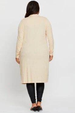 Beige Plus Longline Cardi -You And All Fashion Store ccs2374a 80q beige 5 2
