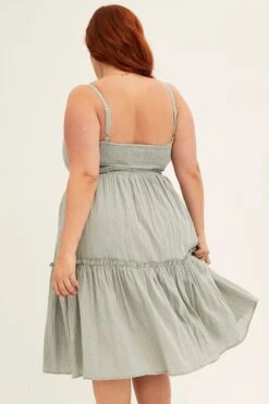 Green Light Blue Sleeveless Button Front Skater Dress -You And All Fashion Store cdd0031e 34rb sage 5