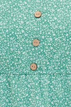 Green Ditsy Fit And Flare Dress Short Sleeve V-neck Tiered -You And All Fashion Store cdd0164d 33r ditsy 6