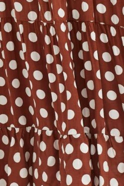 Polka Dot Maxi Dress Round Neck Puff Sleeve Shirred -You And All Fashion Store cdd0189a 33ab polka dot 6
