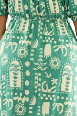 Green Abstract Tie Front Linen Blend Minidress With Pockets 11 Green Abstract Tie Front Linen Blend Minidress With Pockets -You And All Fashion Store cdd1023 125a abstract 6