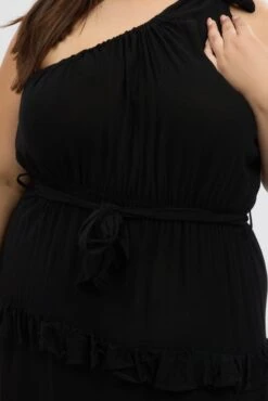 Black One Shoulder Frill And Bow Minidress -You And All Fashion Store cdd10881b 47ab black 6