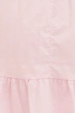 Pink Mini Dress Off Shoulder Cotton Textured -You And All Fashion Store cdd10904 81a pink 6