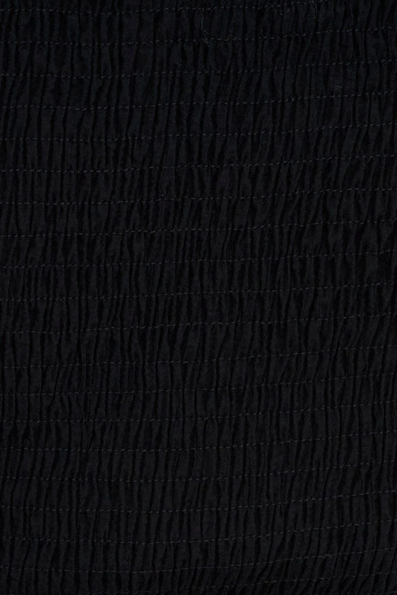 Black Midi Dress Short Sleeve Ruffle Ruched Bust 6 Black Midi Dress Short Sleeve Ruffle Ruched Bust - Image 6