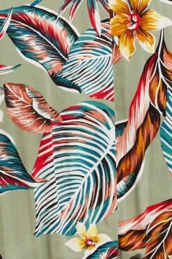 Trop Print Skater Dress V-neck Batwing Sleeve -You And All Fashion Store cdd1234 34ab trop prt 6