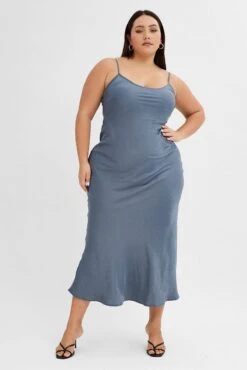 Grey Slip Dress Sleeveless Maxi -You And All Fashion Store cdd1238x 34rb charcoal 3