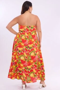 Red Abstract Maxi Dress Strapless -You And All Fashion Store cdd12429g 47rb abstract 5